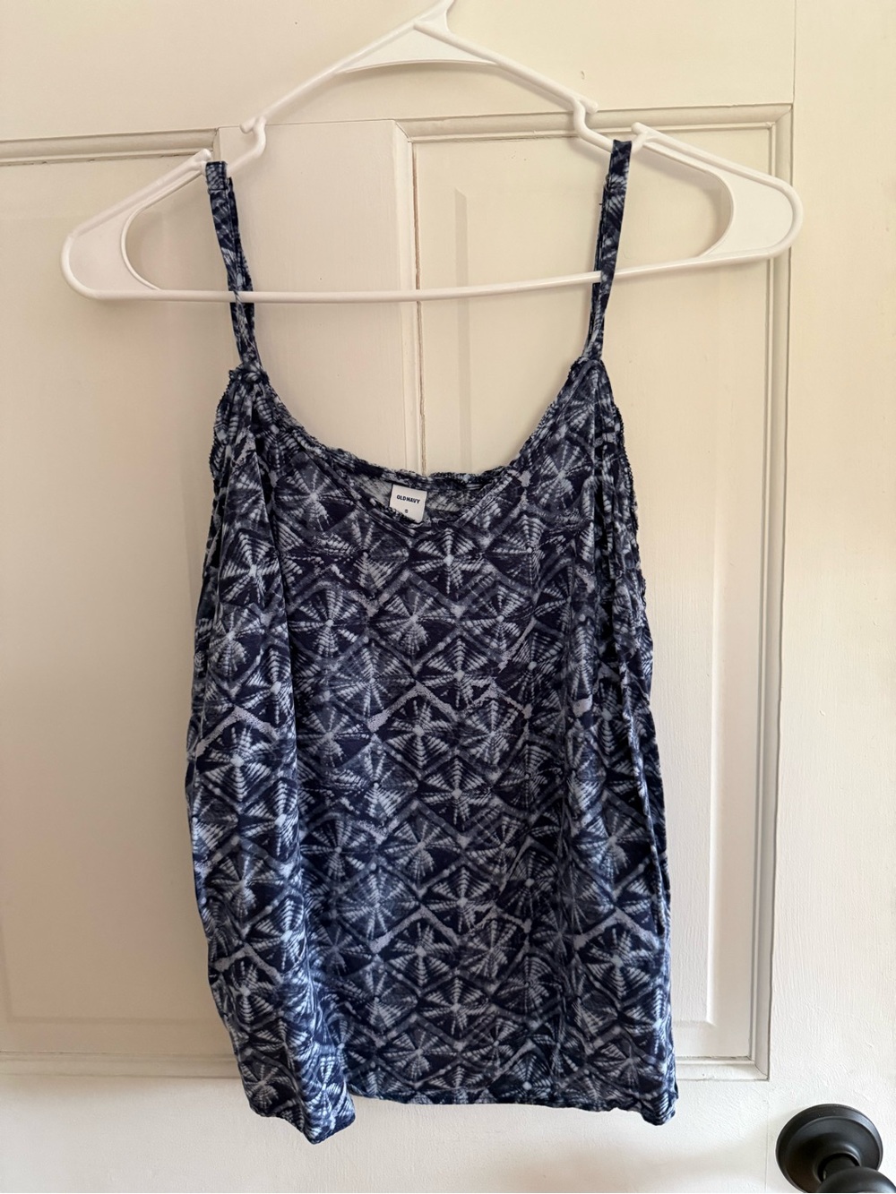 Old Navy Navy Blue Patterned Camisole Tank